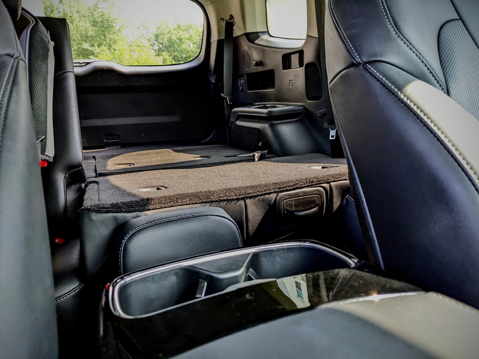 Kia Telluride second and third row seats folded flat for cargo