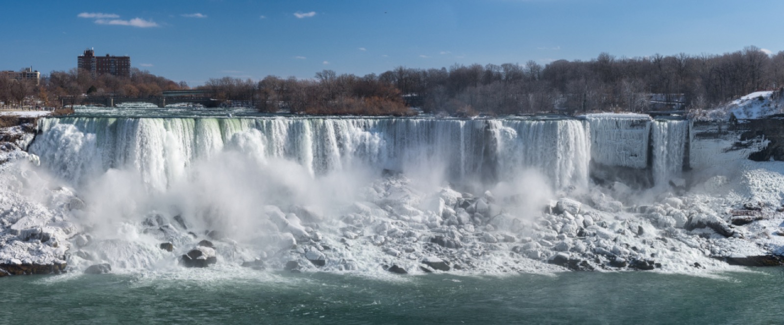 Frozen waterfall in winter