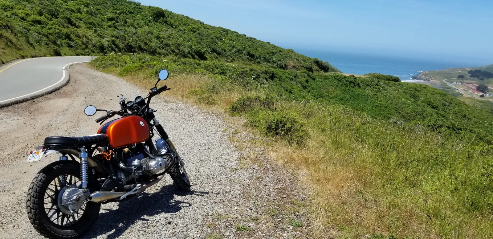 Motorcycle on scenic road